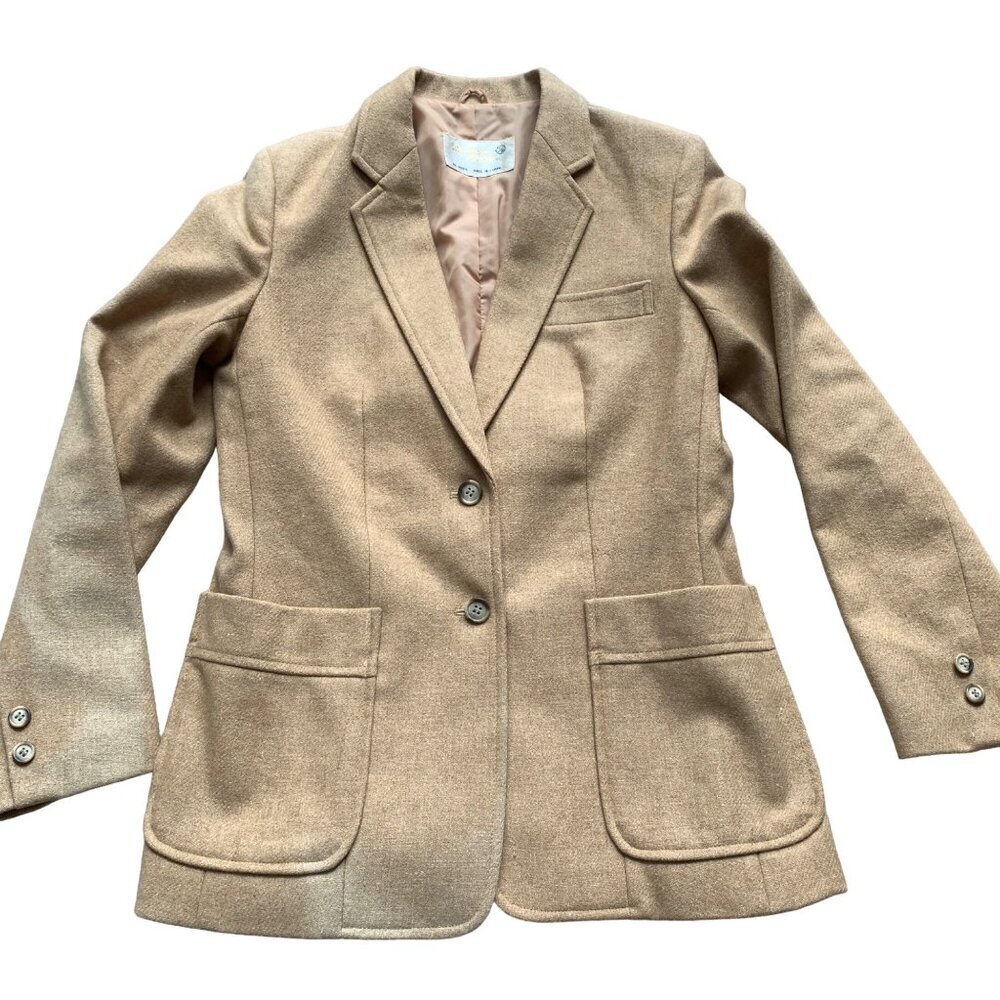 Vintage Marianne Fashion Tan Wool Blazer Made in Japan
